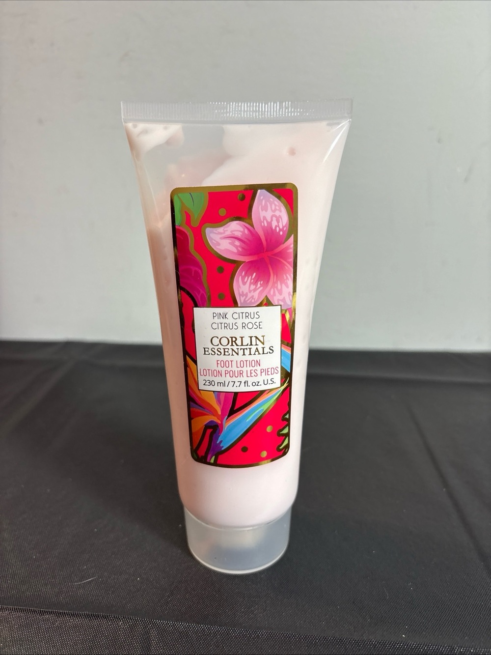 Essentials Pink Citrus Foot Lotion - Pink and Red Floral Label